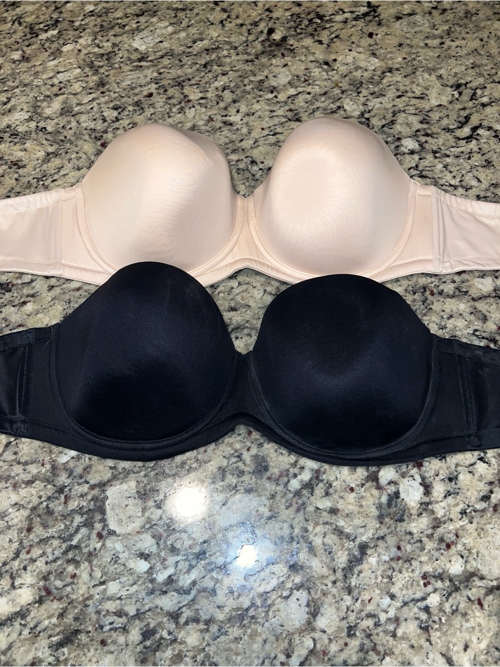 2 Wacoal Dual-Pack Molded Strapless Bras in Black & Nude